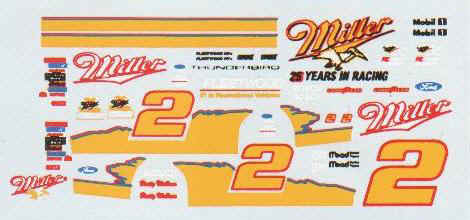 NASCAR Miller #2 Decals