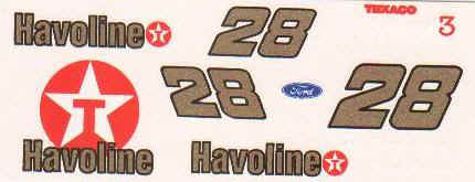 NASCAR Havoline #28 Decals