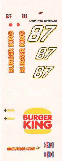 NASCAR Burger King #87 Decals