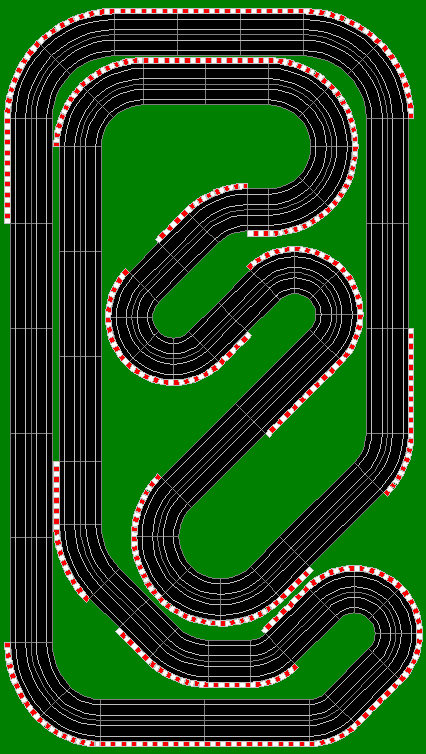 5 x 9 - 4-Lane Raceway with FISA Borders